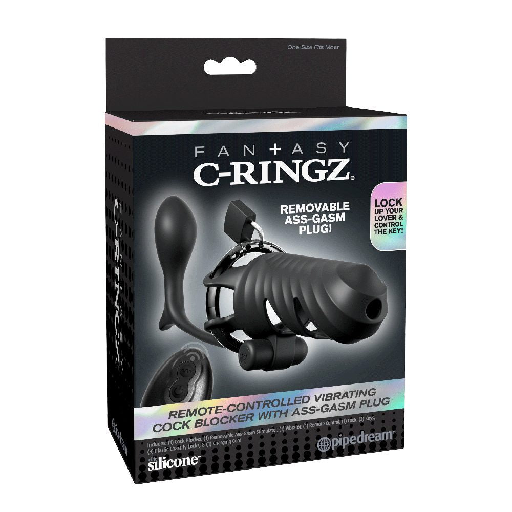 Vibrating Cock Blocker w/Ass-Gasm Plug