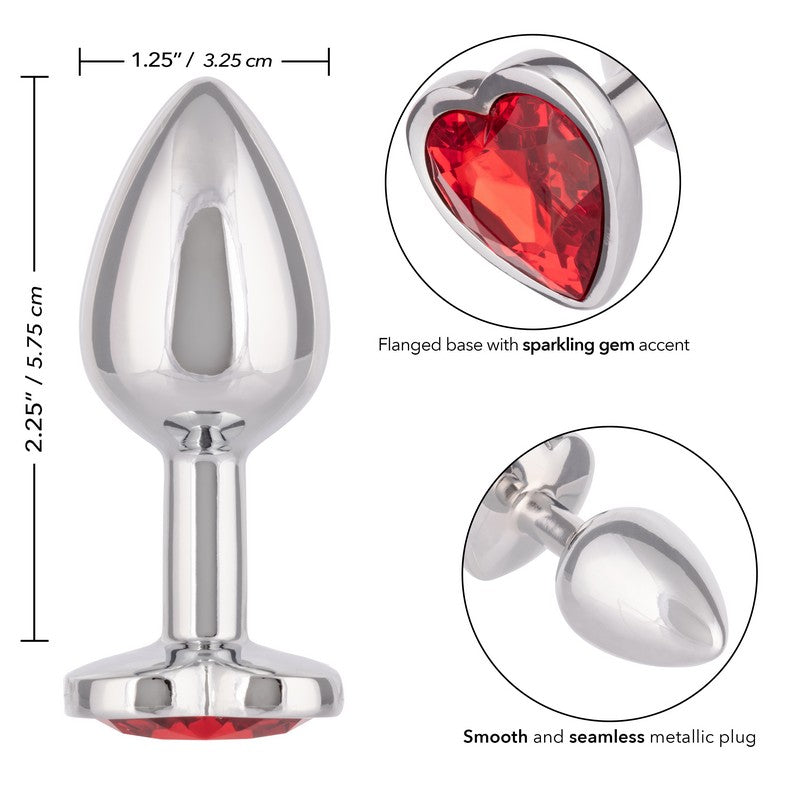 Jewel Ruby Heart Plug Small