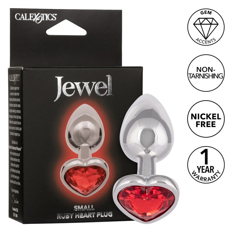 Jewel Ruby Heart Plug Small