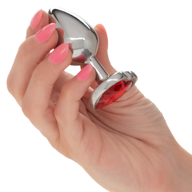 Jewel Ruby Heart Plug Small