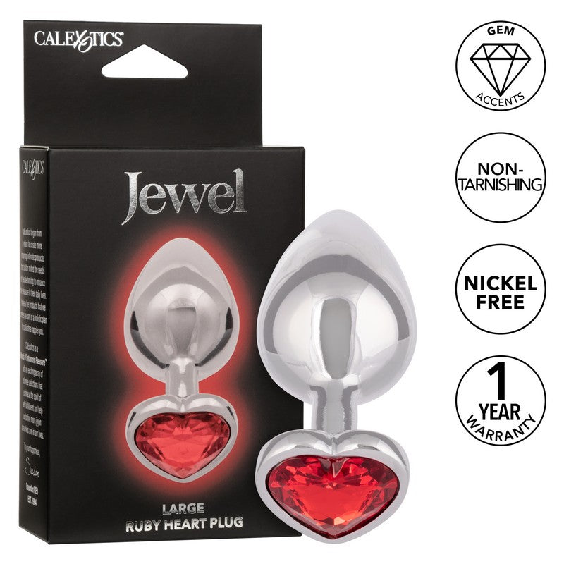 Jewel Ruby Heart Plug Large